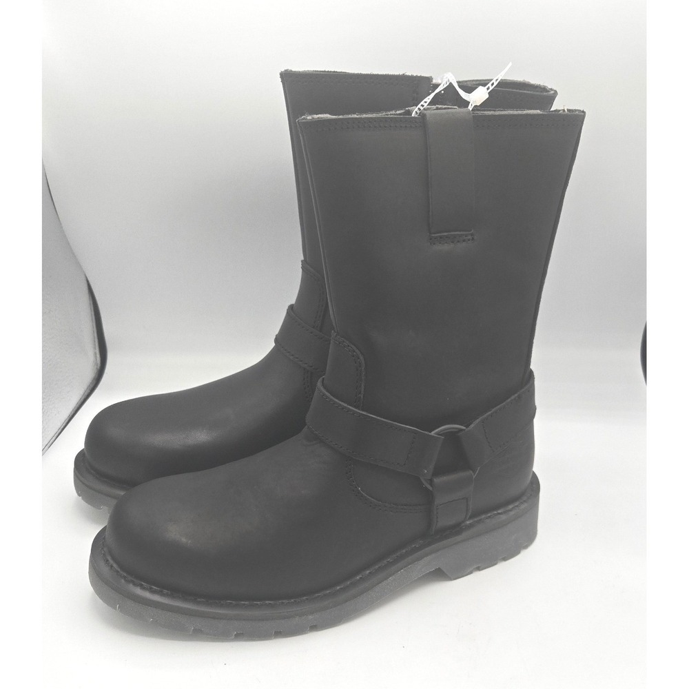 New Harley-Davidson Black Leather‎ Biker Boots, Stock No. D96282! No Box